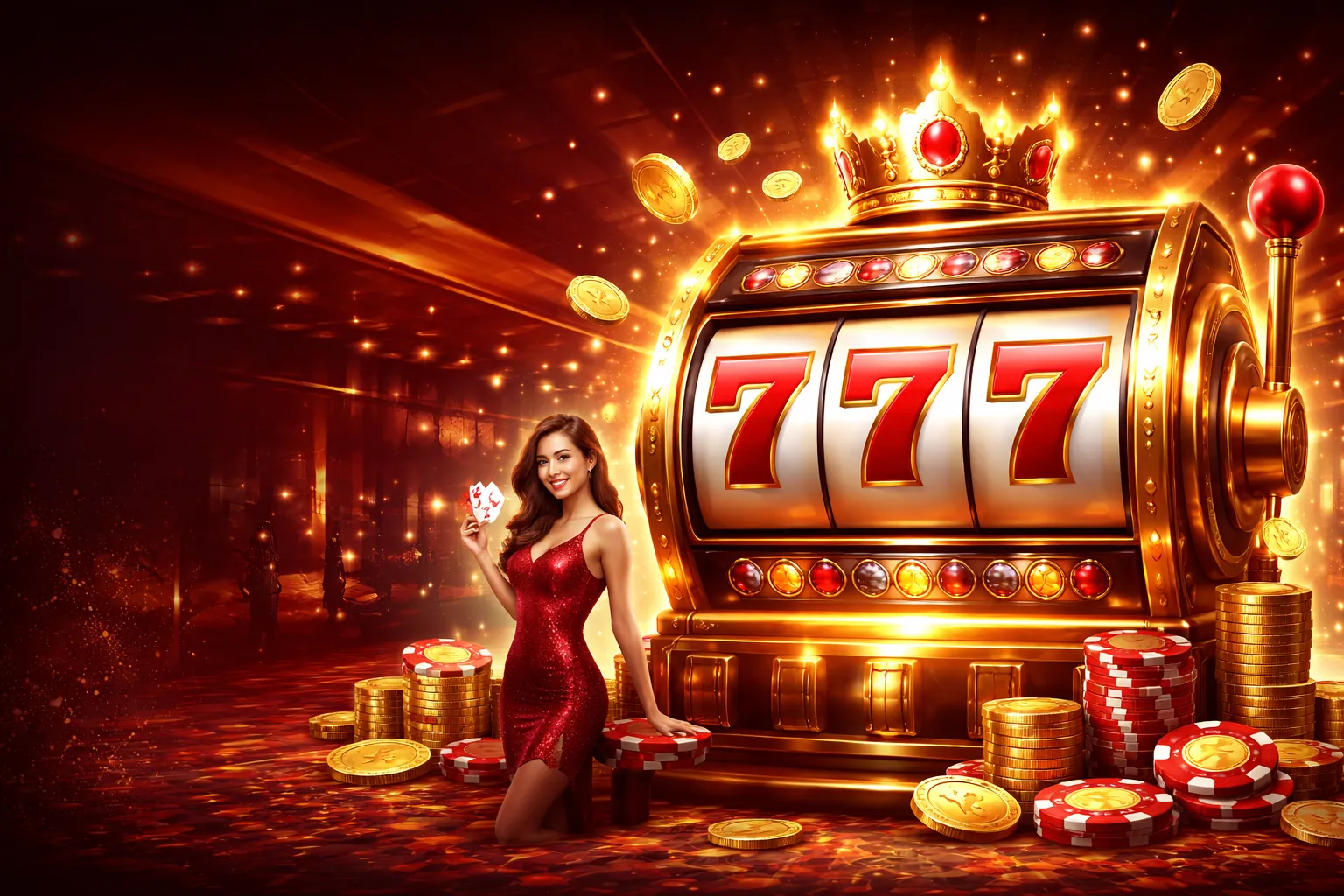 Hình ảnh chính về máy đánh bạc b66 code với các biểu tượng jackpot và màu sắc rực rỡ
